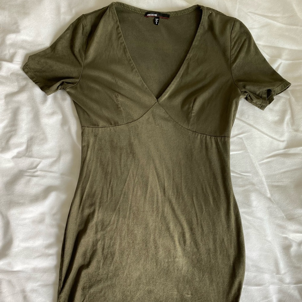 Love Culture Bodycon Olive Green Dress